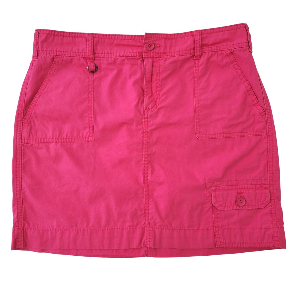 G.H. Bass & Co Hot Pink 100% Cotton Utility Mini Skirt Size 10 Cargo Pockets
